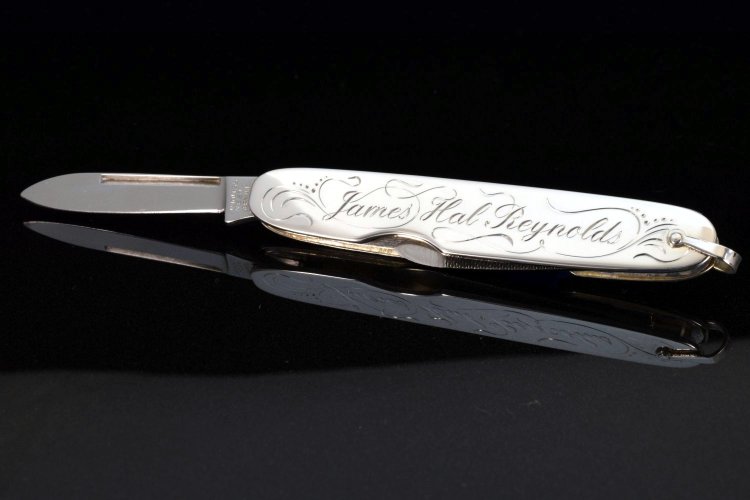 Hand Engraved Vintage Solingen Sterling Silver Knife