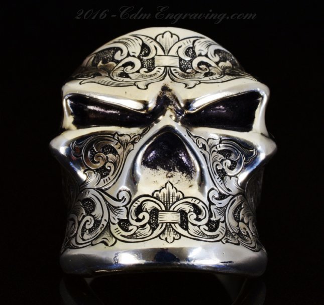 starlingear engraved skull ring